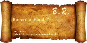 Berente René névjegykártya